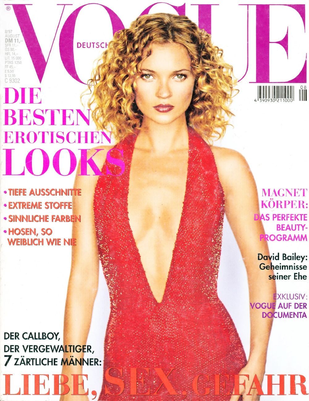 Vogue Magasin Tyskland 1997-08 Kate Moss Originaludgave