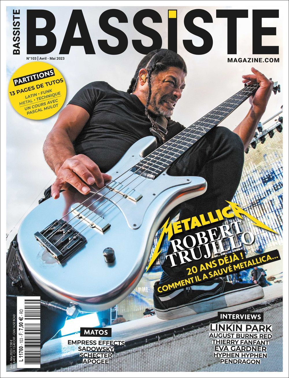 Bassiste Magazine France 2023 #103 Robert Trujillo Metallica Linkin Park Original Print Issue