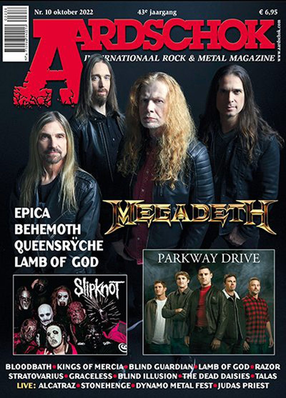 Aardschok Magazine Netherlands 2022-10 Megadeth Epica Behemoth Queensrÿche Lamb Of God Original Print Issue