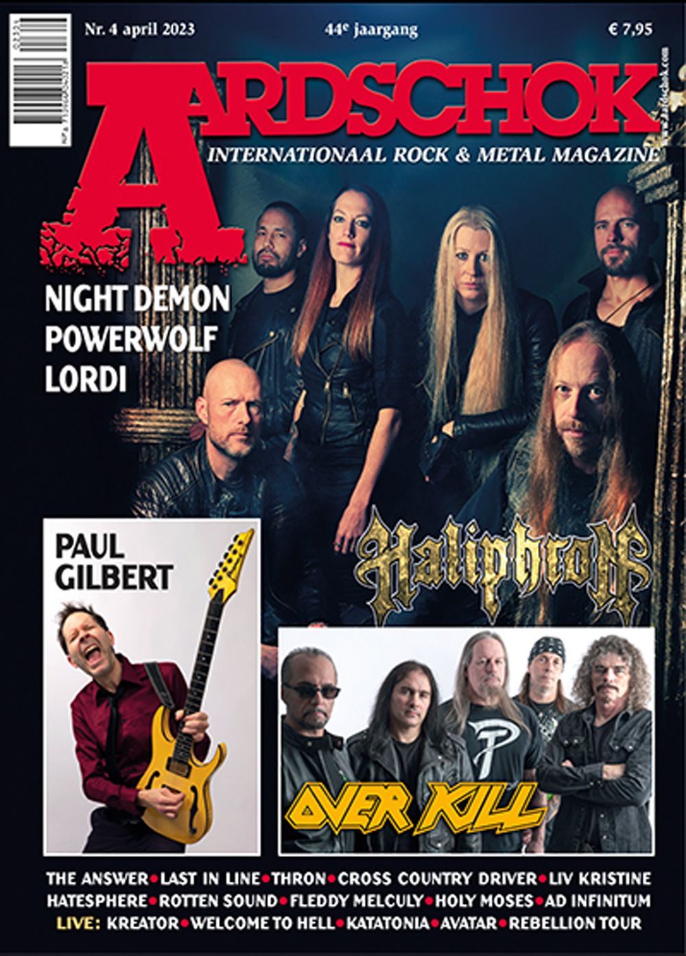 Aardschok Magazine Netherlands 2023-04 – Paul Gilbert Night Demon Powerwolf Lordi The Answer – Original Print Issue