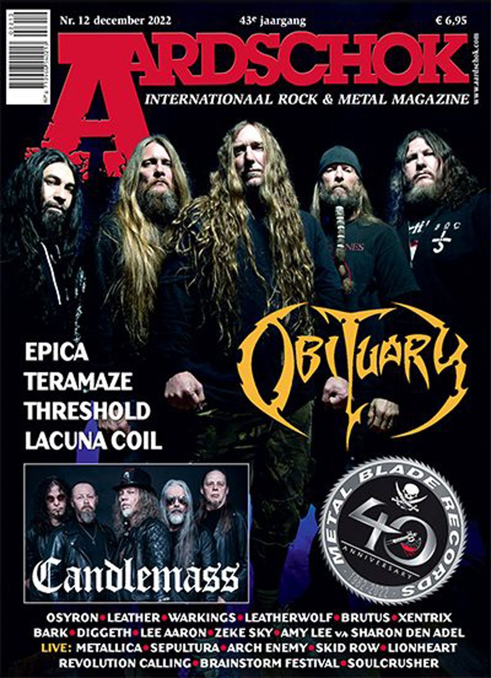 Aardschok Magazin Niederlande 2022-12 Amy Lee Sharon Den Adel Lee Aaron Obituary Candlemass