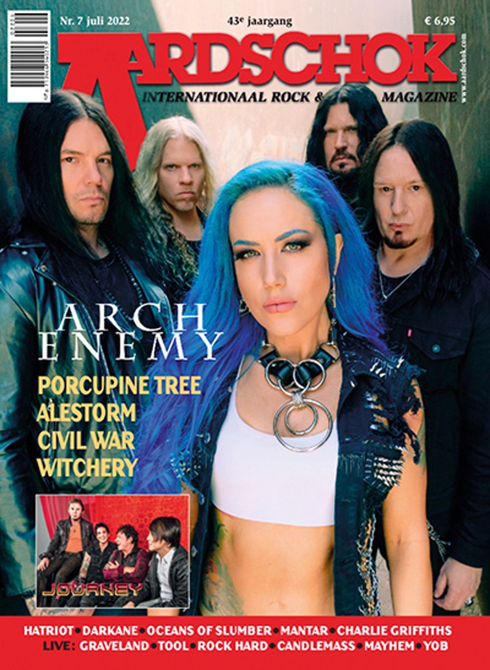 Aardschok Magazine Netherlands 2022-07 – Arch Enemy Porcupine Tree Alestorm Civil War Witchery – Original Print Issue