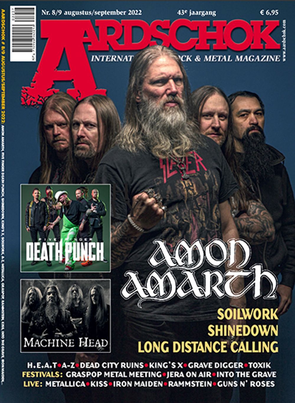 Aardschok Magazine Netherlands 2022-08 – +09 Amon Amarth Five Finger Death Punch Machine Head Soilwork Shinedown – Original Print Issue