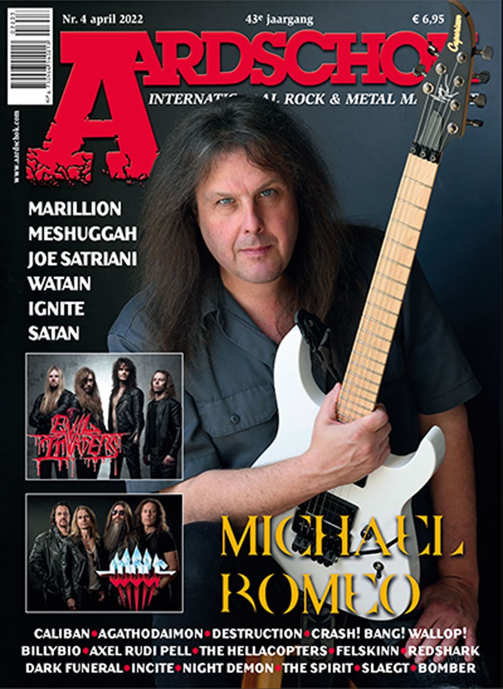 Aardschok Magazine Netherlands 2022-04 – Michael Romeo Marillion Meshuggah Joe Satriani Watain – Original Print Issue