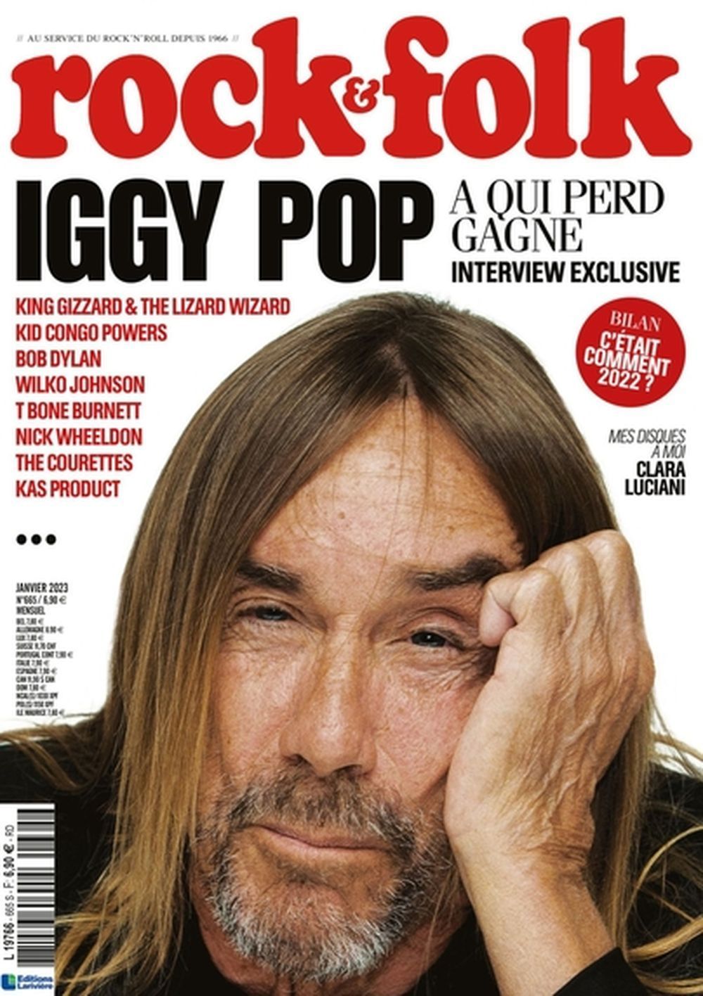 Rock & Folk Tijdschrift Frankrijk 2022 #665 Iggy Pop Wilko Johnson Nick Wheeldon Originele uitgave