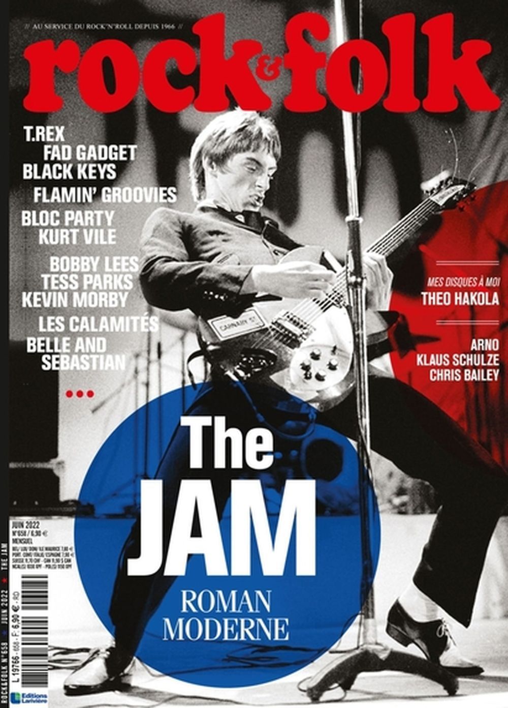 Rock & Folk Magasin Frankrike 2022 #658 The Jam T. Rex Bloc Party Originalutgåva