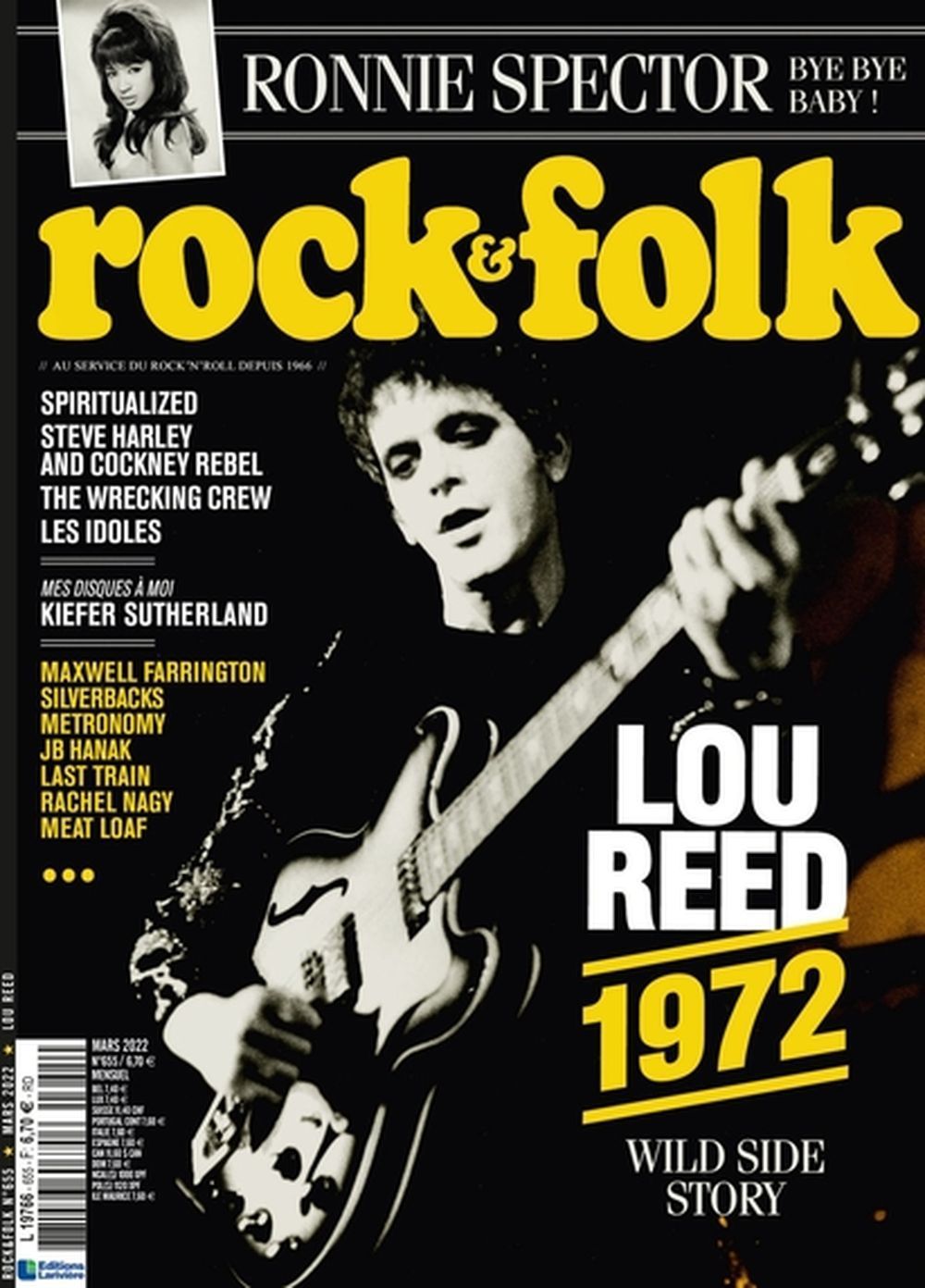 Rock & Folk Rivista Francia 2022 #655 Lou Reed Ronnie Spector