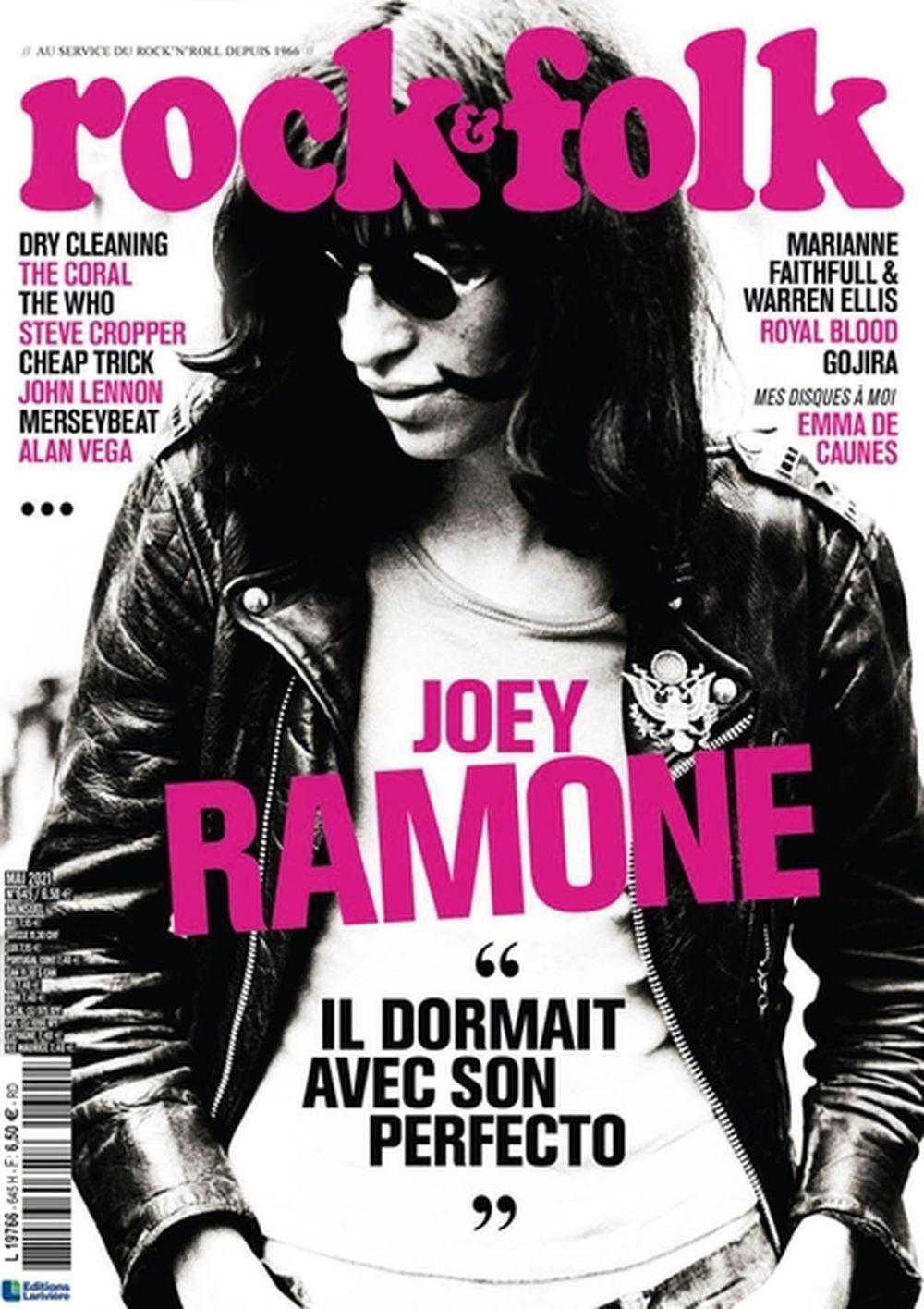 Rock & Folk Magasin Frankrike 2021 #645 Joey Ramone Marianne Faithfull Originalutgåva