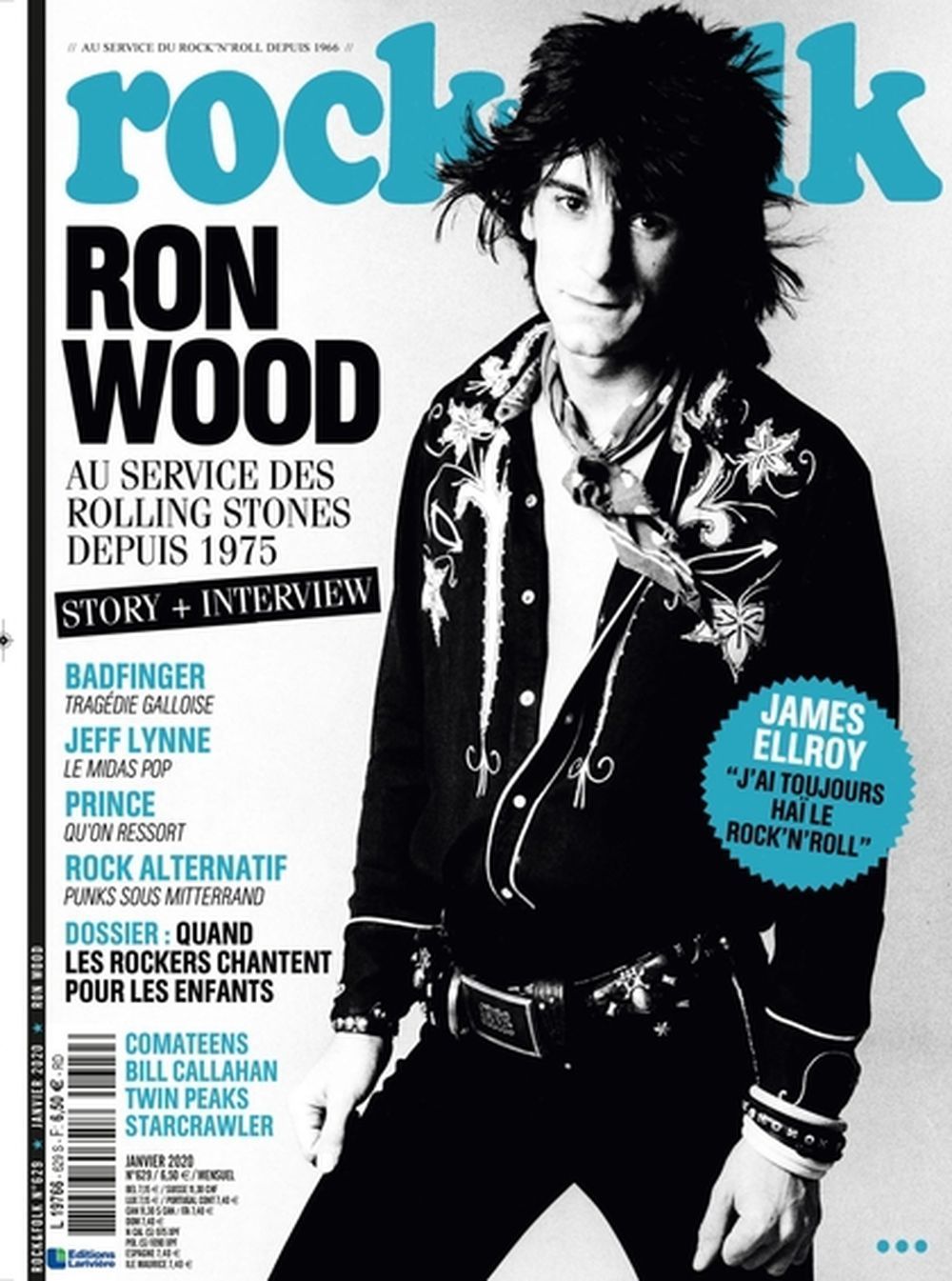 Rock & Folk Tijdschrift Frankrijk 2019 #629 Ron Wood Jeff Lynne Badfinger Originele uitgave