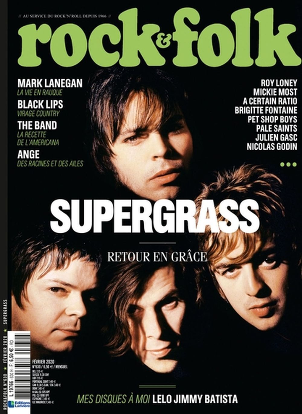 Rock & Folk Revista França 2020 #630 Supergrass Mark Lanegan Black Lips Edição original