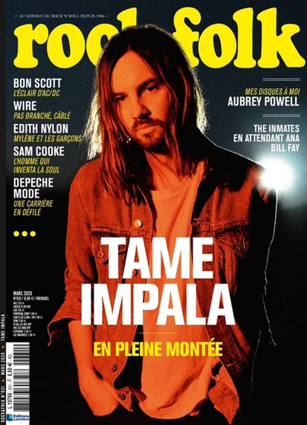 Rock & Folk Magasin Frankrig 2020 #631 Tame Impala Bon Scott Wire Originaludgave