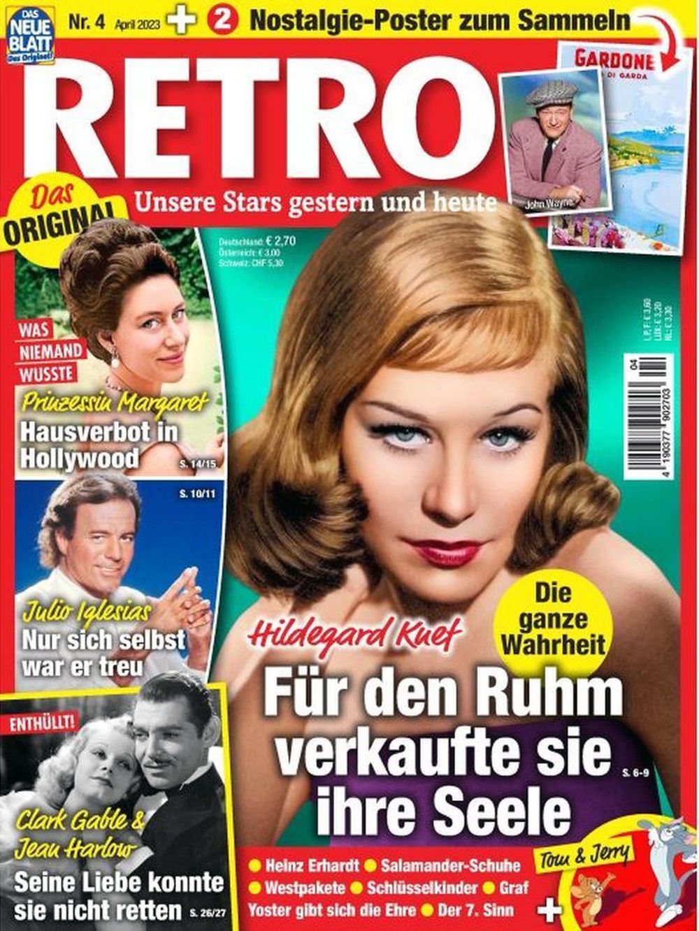 Retro Magazin Deutschland 2023-04 Hildegard Knef John Wayne + Poster