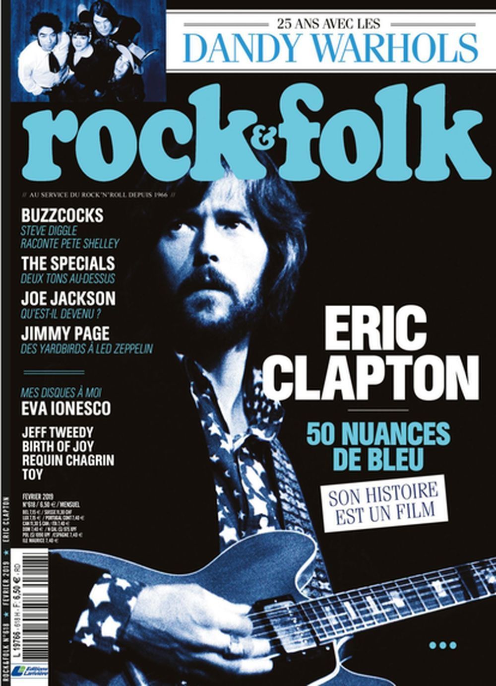 Rock & Folk Magazin Frankreich 2019 #618 Eric Clapton Dandy Warhols
