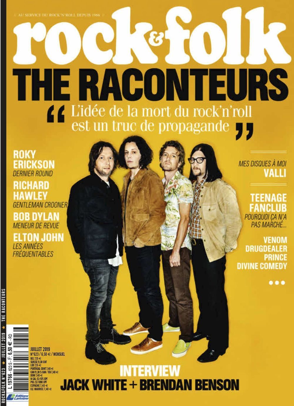 Rock & Folk Magazine France 2019 #623 The Raconteurs Jack White Original Print Issue
