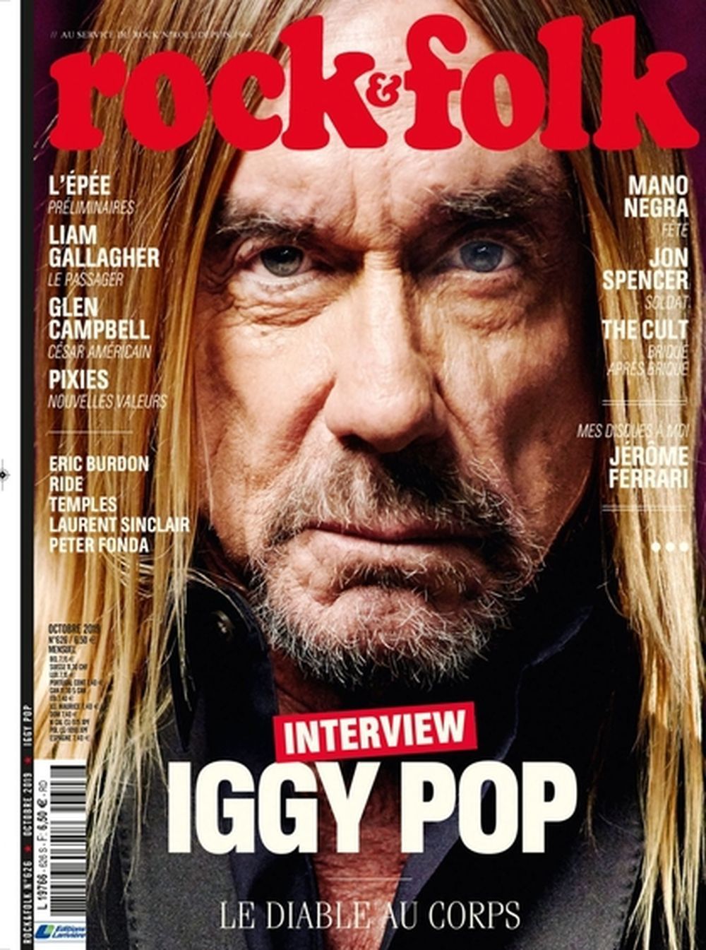 Rock & Folk Magazine France 2019 #626 Iggy Pop Mano Negra Jon Spencer Édition originale