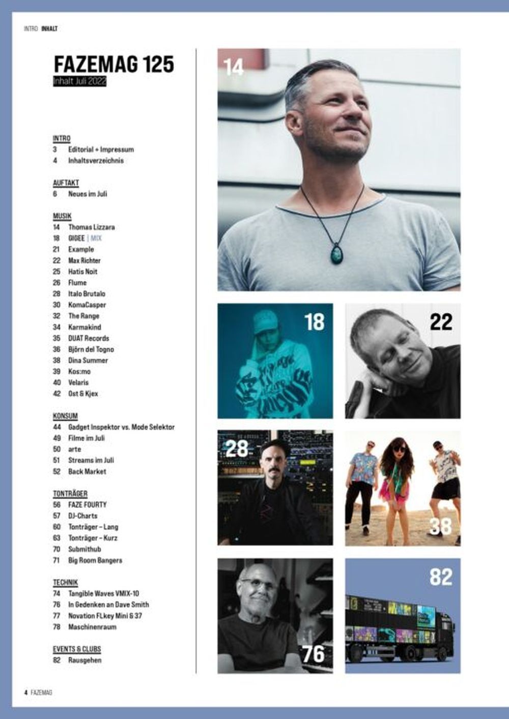 Faze Magasin Tyskland 2022 #125 Thomas Lizzara Max Richter Hatis Noit Originaludgave