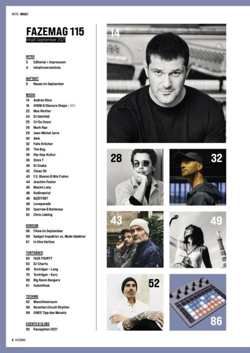 Faze Tijdschrift Duitsland 2021 #115 Andrea Oliva Jean-Michel Jarre Originele uitgave
