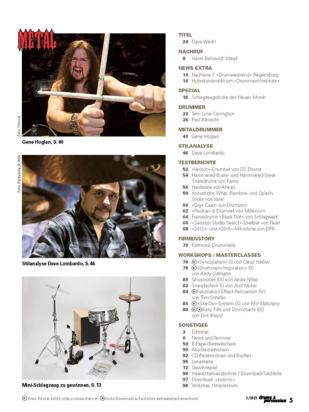 Drums & Percussions Revista Alemania 2023-05 Dave Weckl Terri Lyne Carrington Edición original