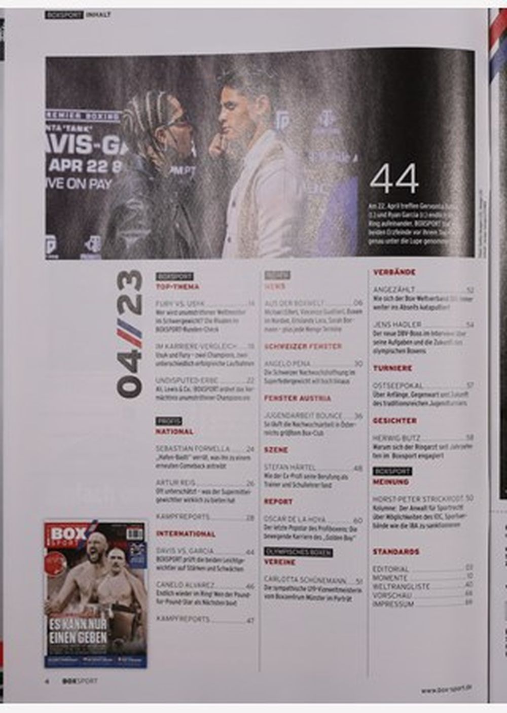 Boxsport Magasin Tyskland 2023-04 Tyson Fury Oleksandr Usyk Originaludgave
