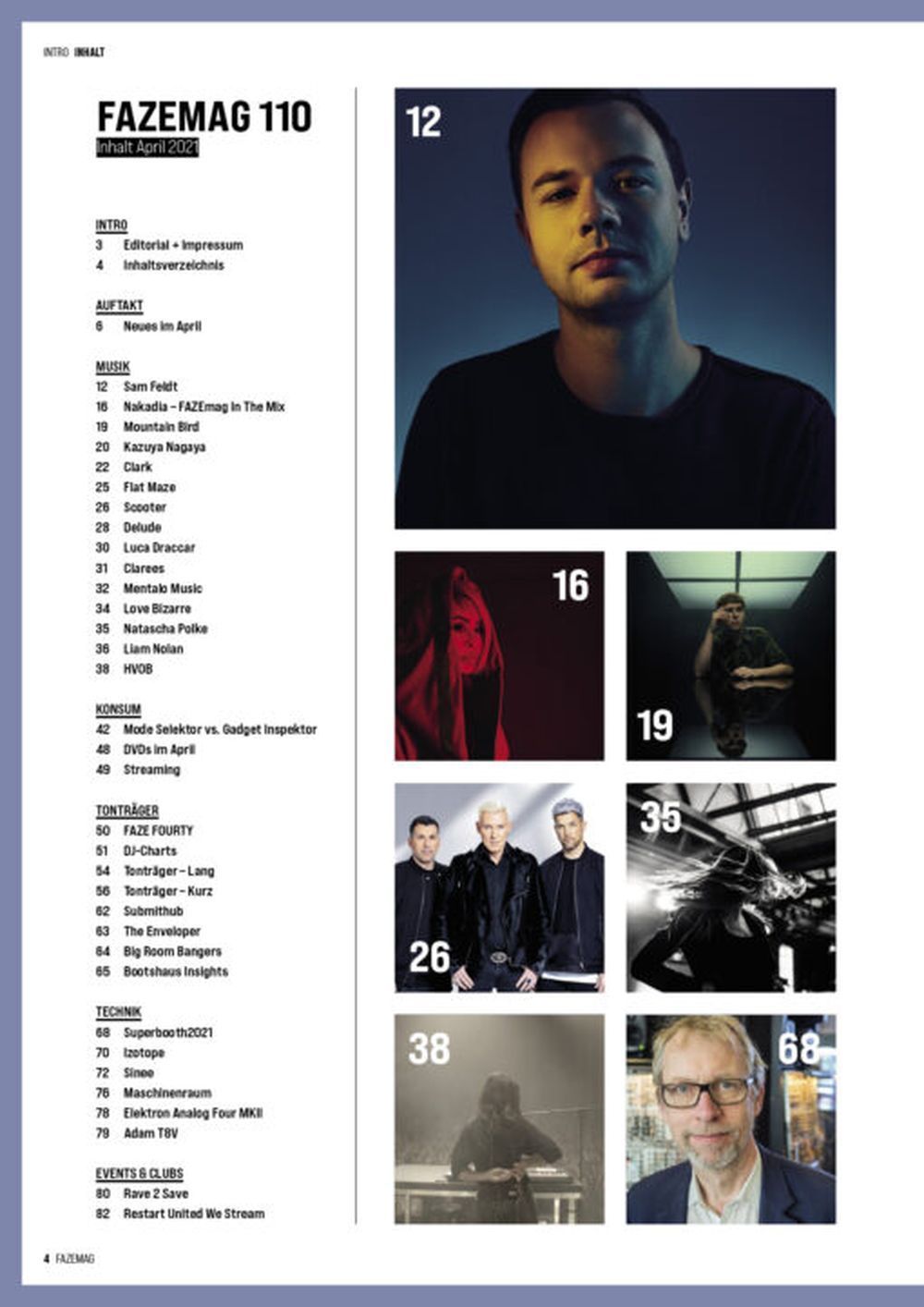 Faze Tijdschrift Duitsland 2021 #110 Sam Feldt Nakadia Mountain Bird Originele uitgave