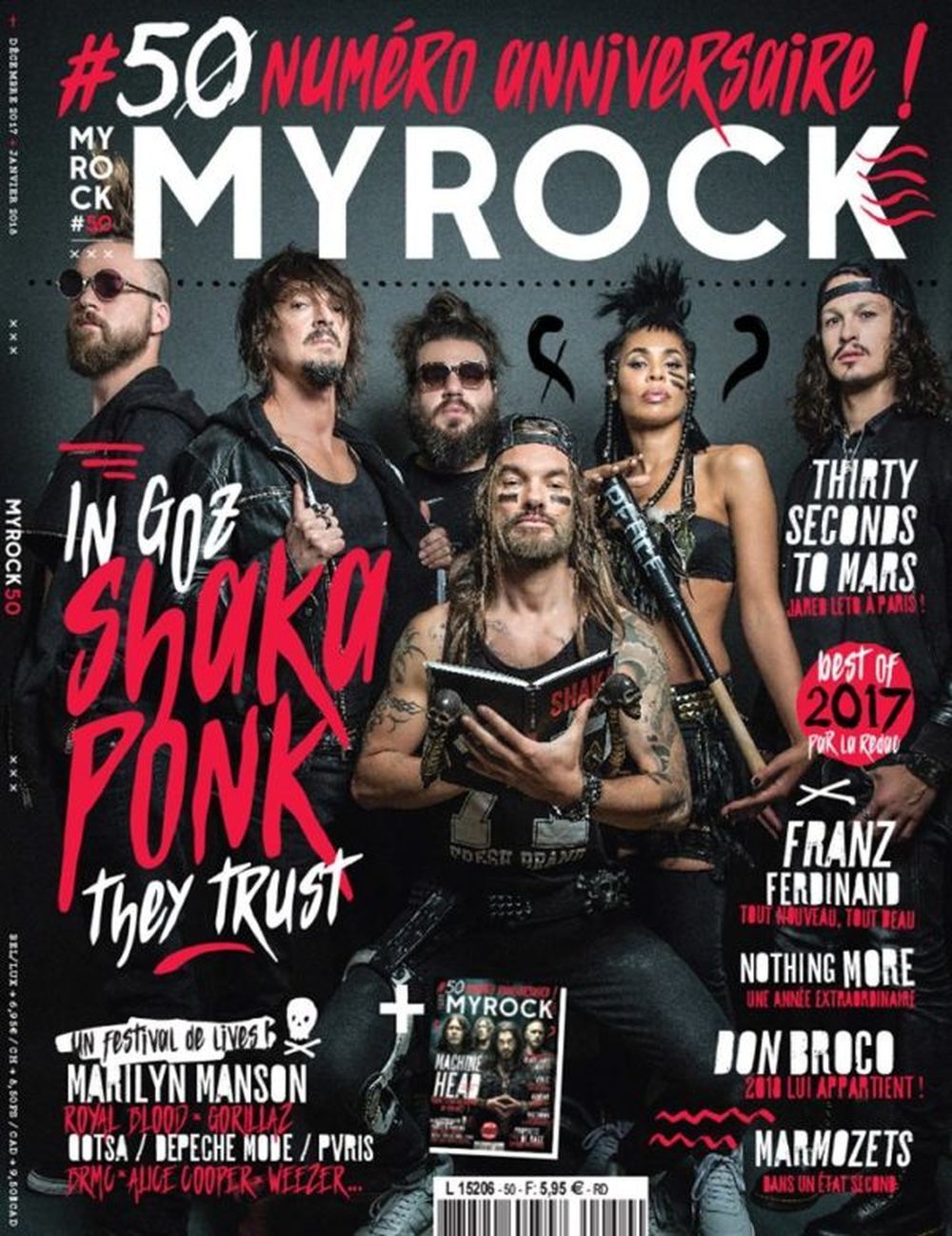 MyRock Magasin Frankrig 2017 #50 Shaka Ponk Thirty Seconds To Mars Franz Ferdinand Originaludgave