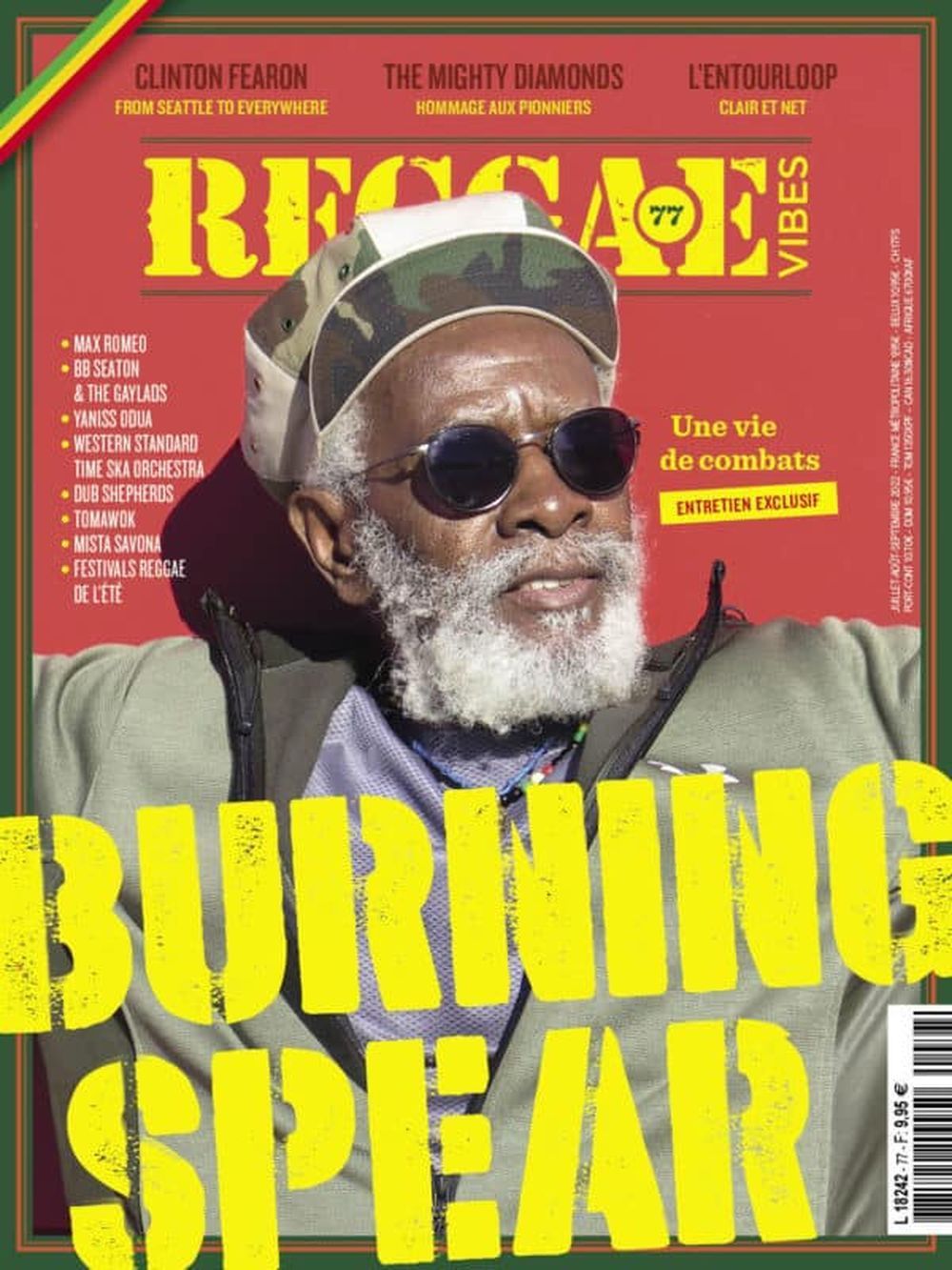 Reggae Vibes Tijdschrift Frankrijk 2022 #77 Burning Spear Clinton Fearon Mighty Diamonds Originele uitgave