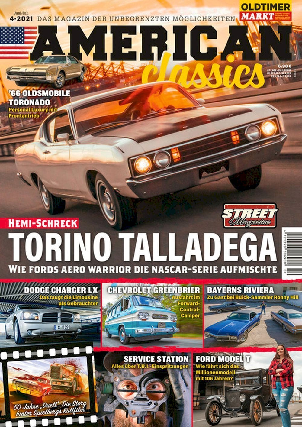 American Classics Magazin Deutschland 2021-04 Torino Talladega Dodge Charger Greenbrier