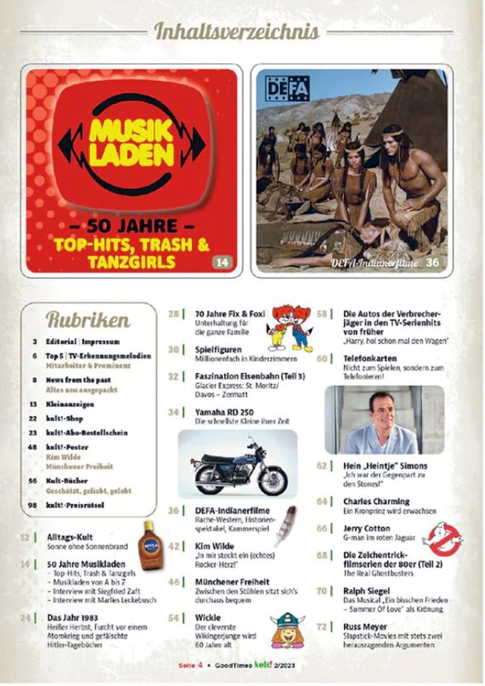 Kult Magasin Tyskland 2023 #28 Kim Wilde Jerry Cotton Russ Meyer