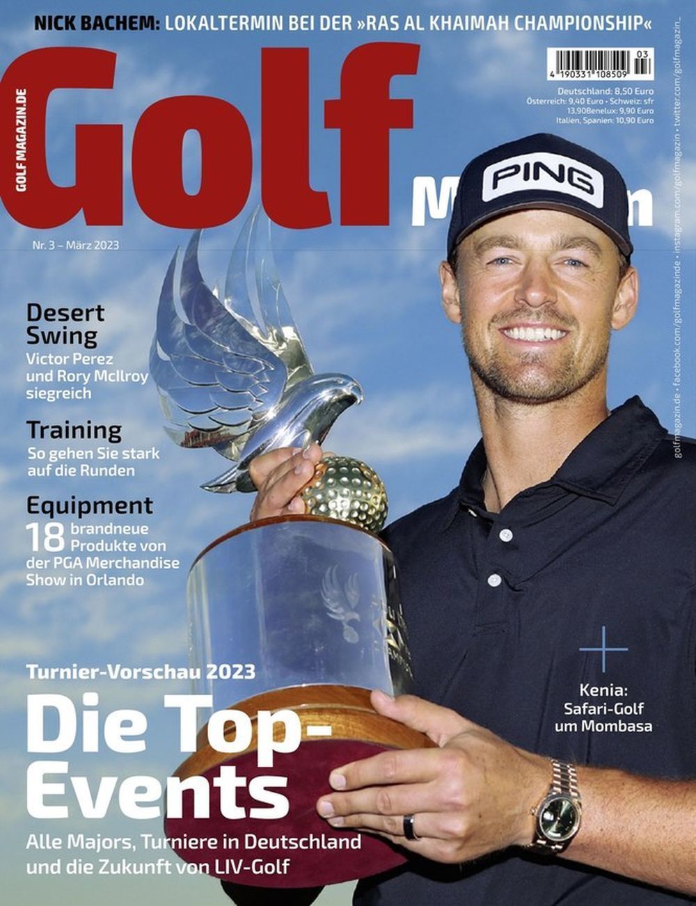 Golf Magazine Germany 2023-03 Nick Bachem Original Print Issue