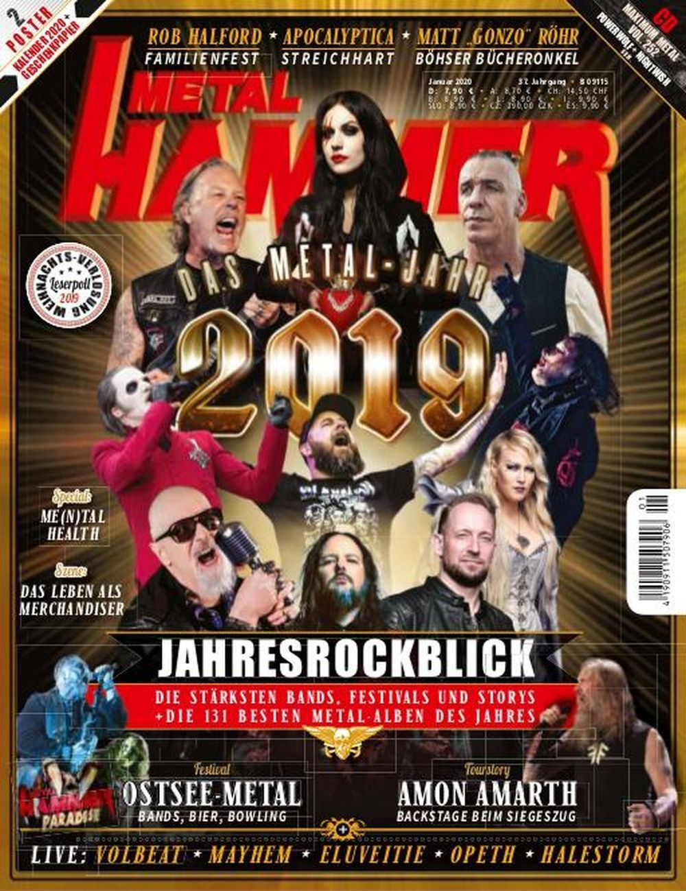 Metal Hammer Magazin Deutschland 2020-01 Metallica Amon Armath