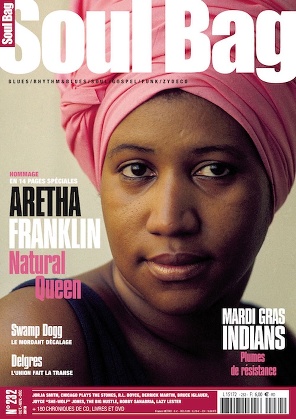 Soul Bag Lehti Ranska 2018 #232 Aretha Franklin Alkuperäinen painos