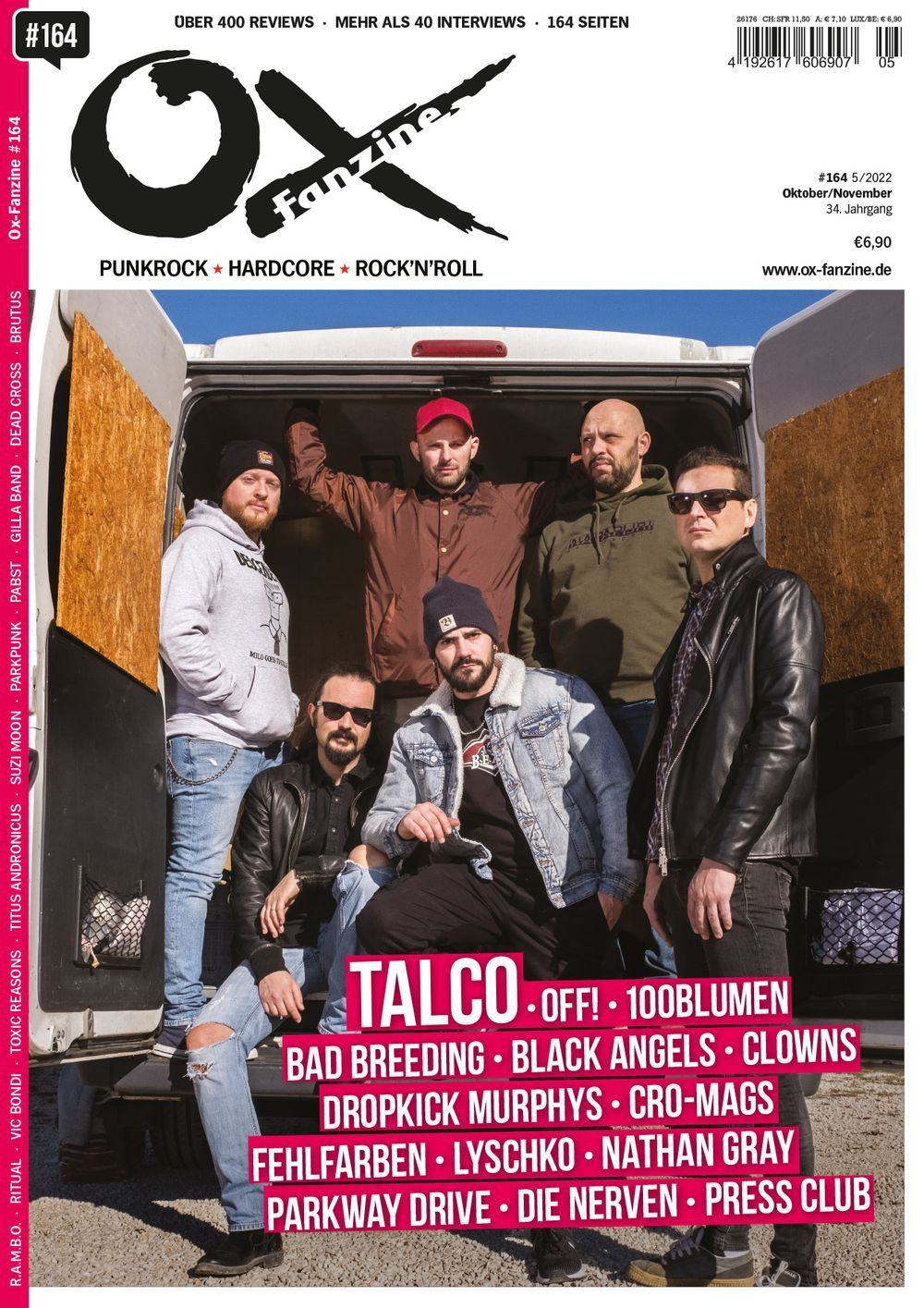 Ox Fanzine Tyskland 2022 #164 Talco Bad Breeding The Black Angels Originaludgave