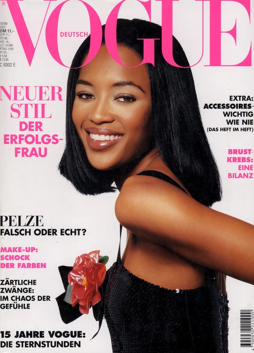 Vogue Lehti Saksa 1994-10 Naomi Campbell Alkuperäinen painos