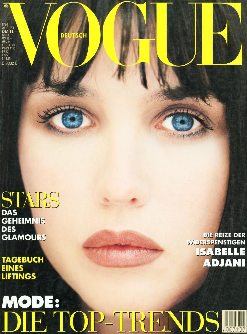 Vogue Magazin Deutschland 1994-08 Isabelle Adjani