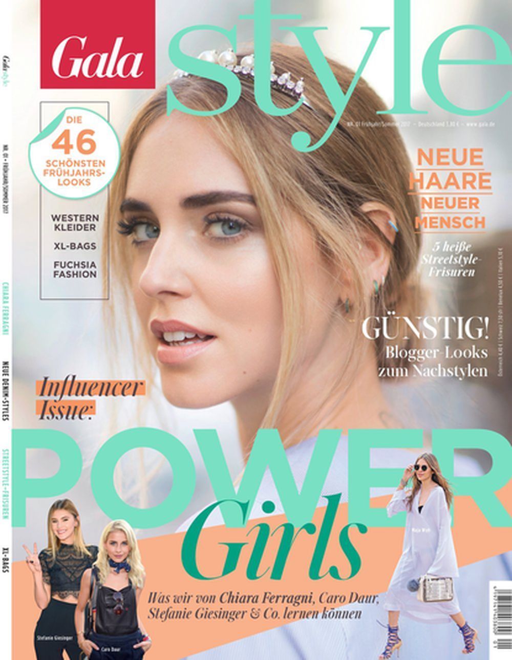Gala Style Lehti Saksa 2017-01 Caro Daur Chiara Ferragni Stefanie Giesinger Alkuperäinen painos