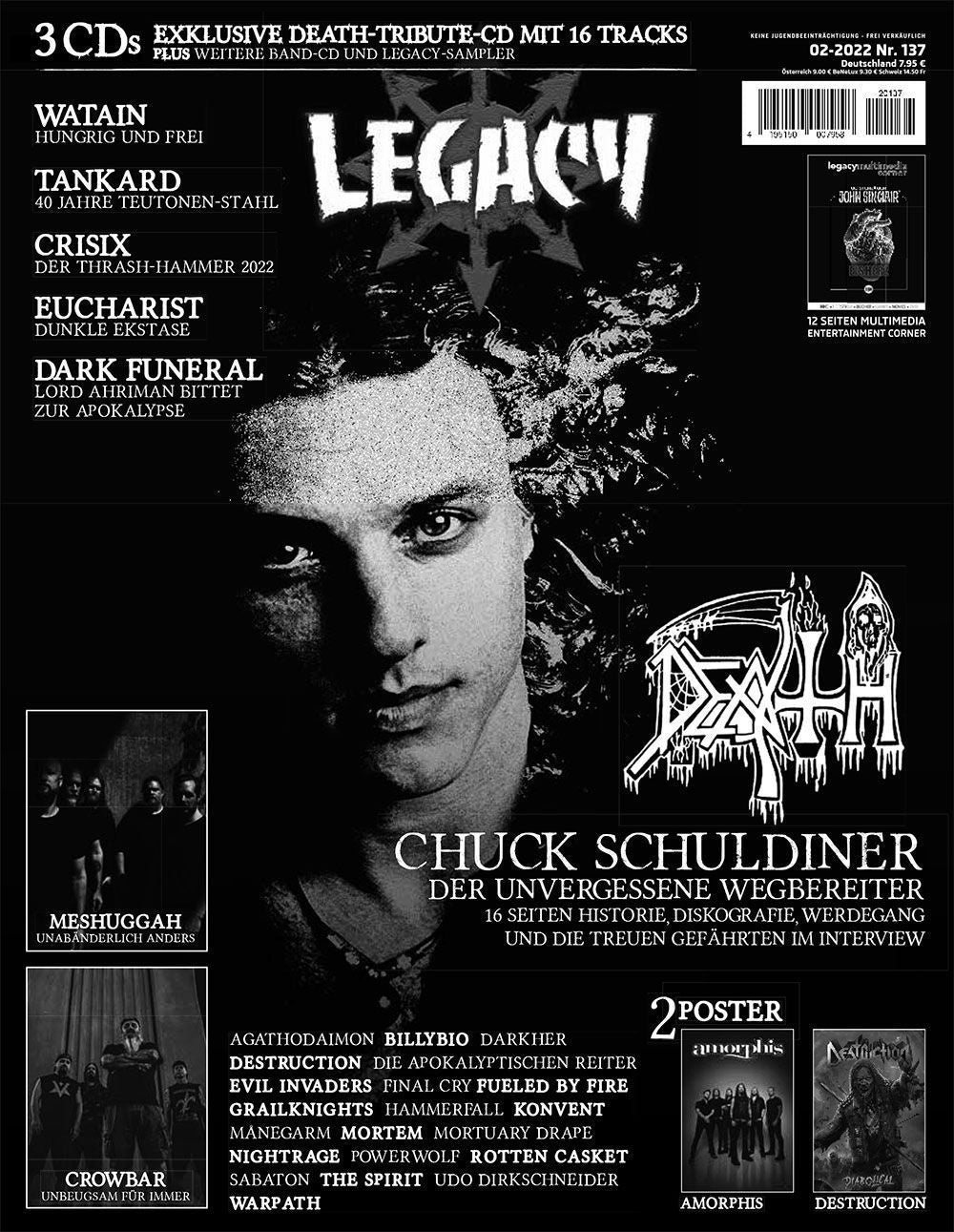 Legacy Magasin Tyskland 2022 #137 Chuck Schuldiner Amorphis Destruction Crisix