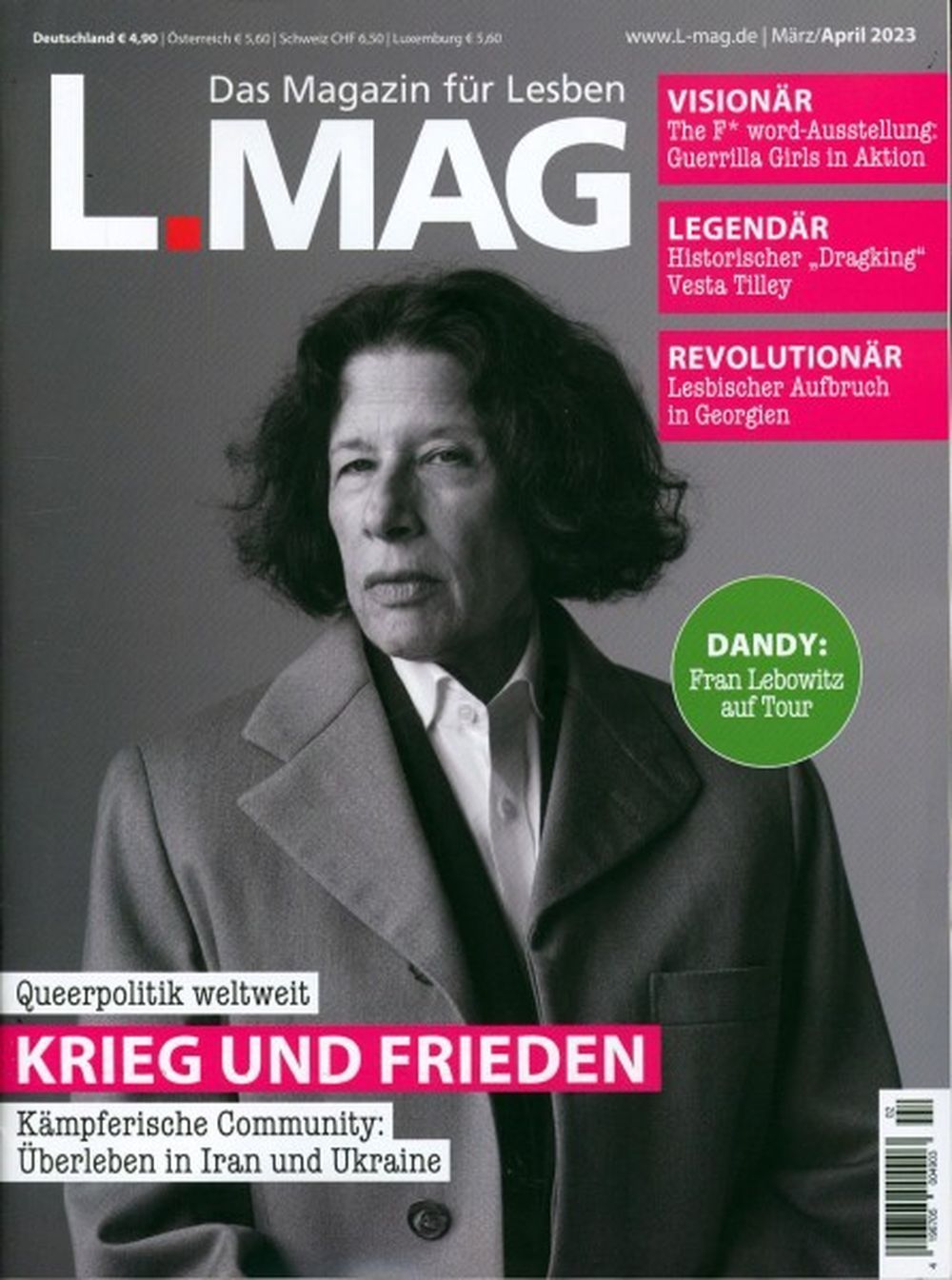 L-Mag Lehti Saksa 2023-02 Fran Lebowitz Alkuperäinen painos