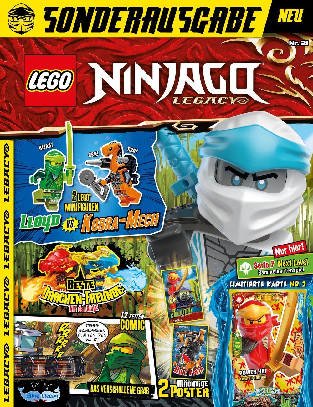 Lego Ninjago Legacy Rivista Germania 2022 #21 Zane Edizione originale + Gadget