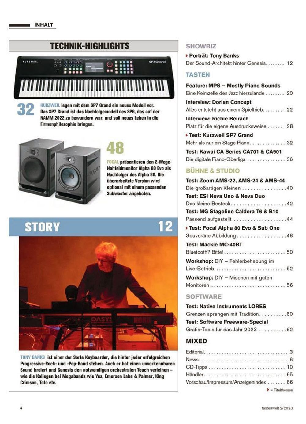 Tastenwelt Tijdschrift Duitsland 2023-02 Tony Banks Richie Beirach Dorian Concept Originele uitgave
