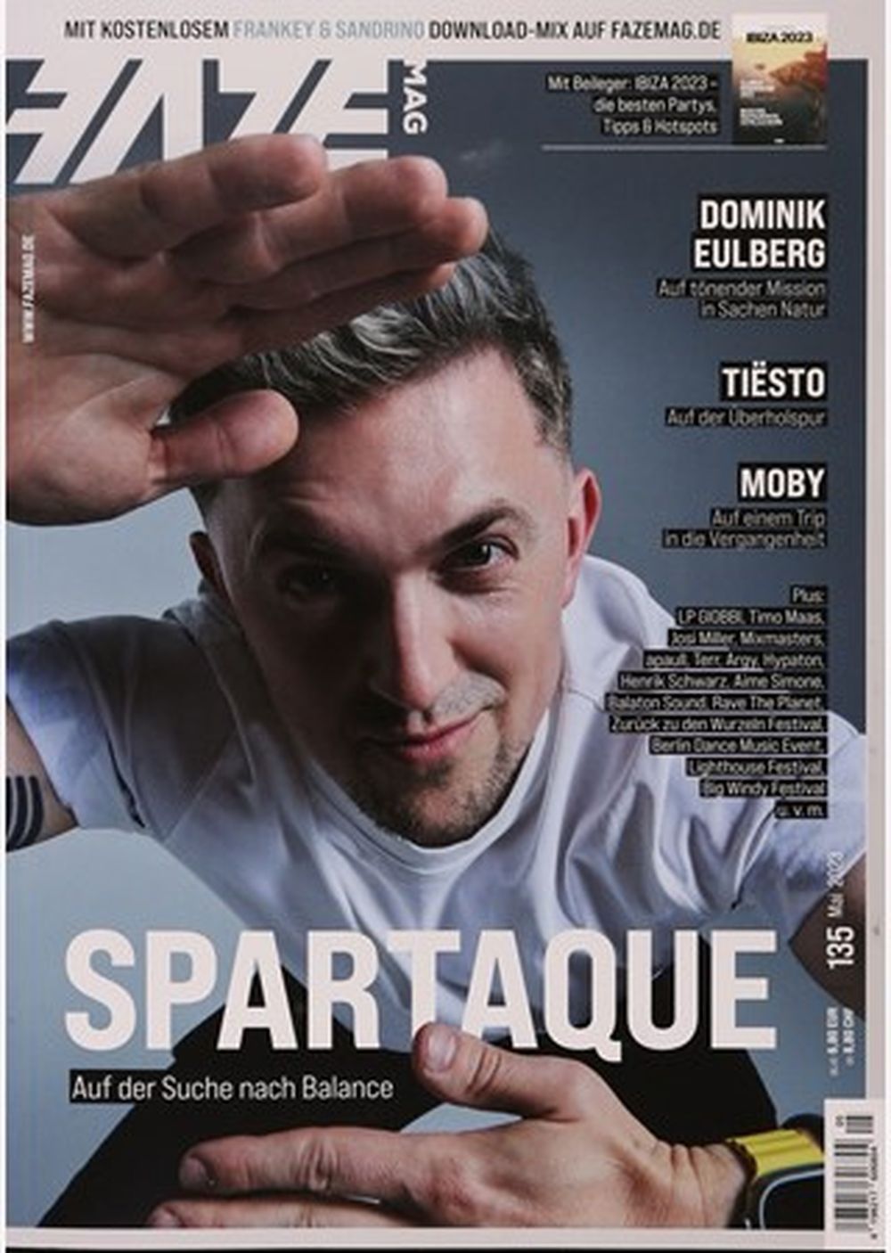 Faze Magasin Tyskland 2023 #135 Tiësto Moby Dominik Eulberg Originaludgave