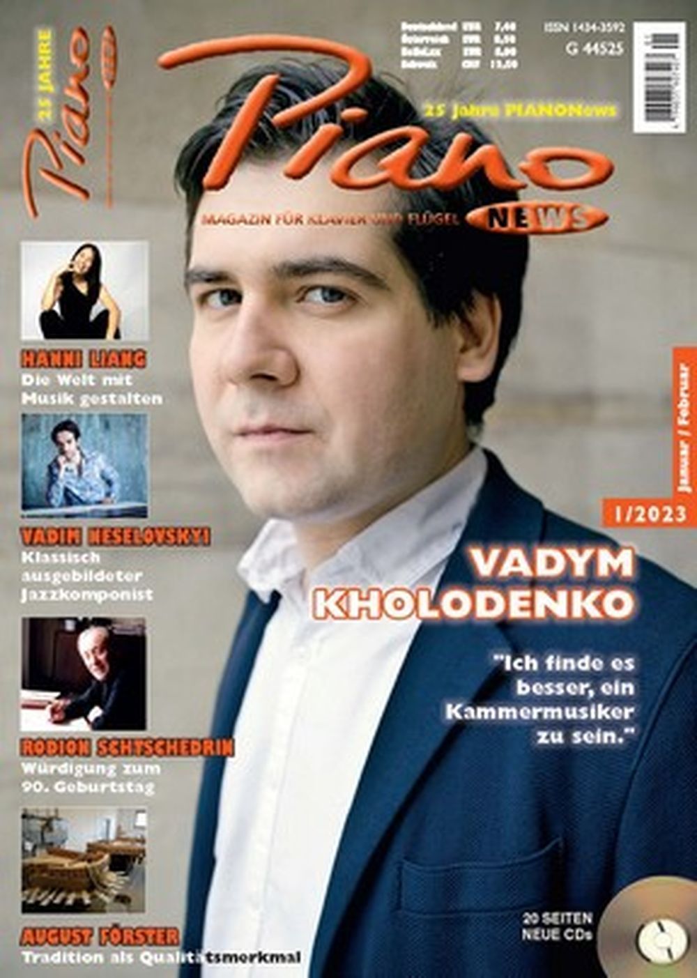 Piano News Tijdschrift Duitsland 2023-01 Vadym Kholodenko Hanni Liang Neselovskyi Originele uitgave