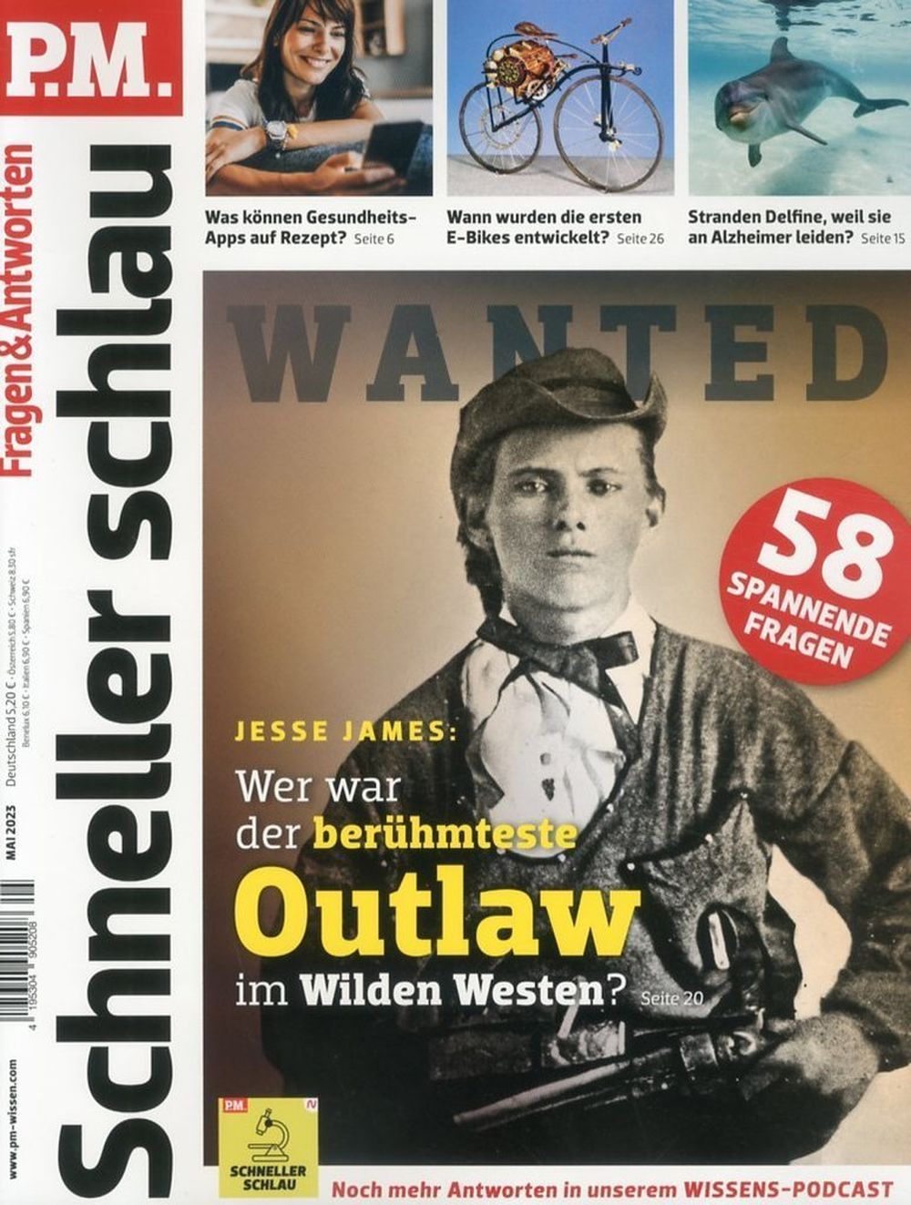PM Schneller Schlau Tijdschrift Duitsland 2023-05 Jesse James Originele uitgave