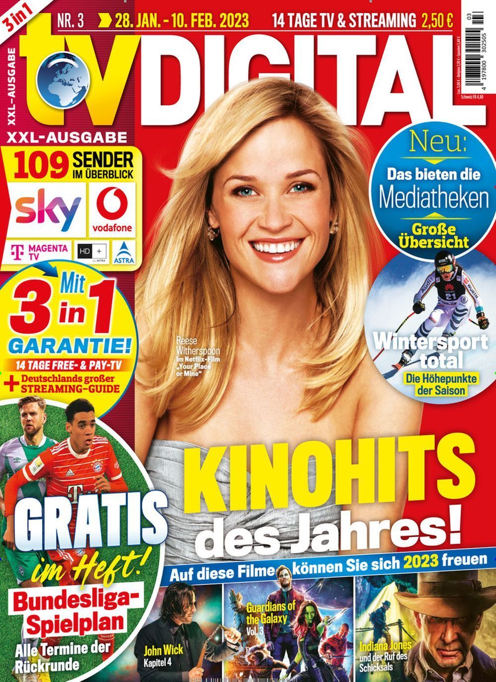 TV Digital Magasin Tyskland 2023-03 Reese Witherspoon John Wick Originalutgåva