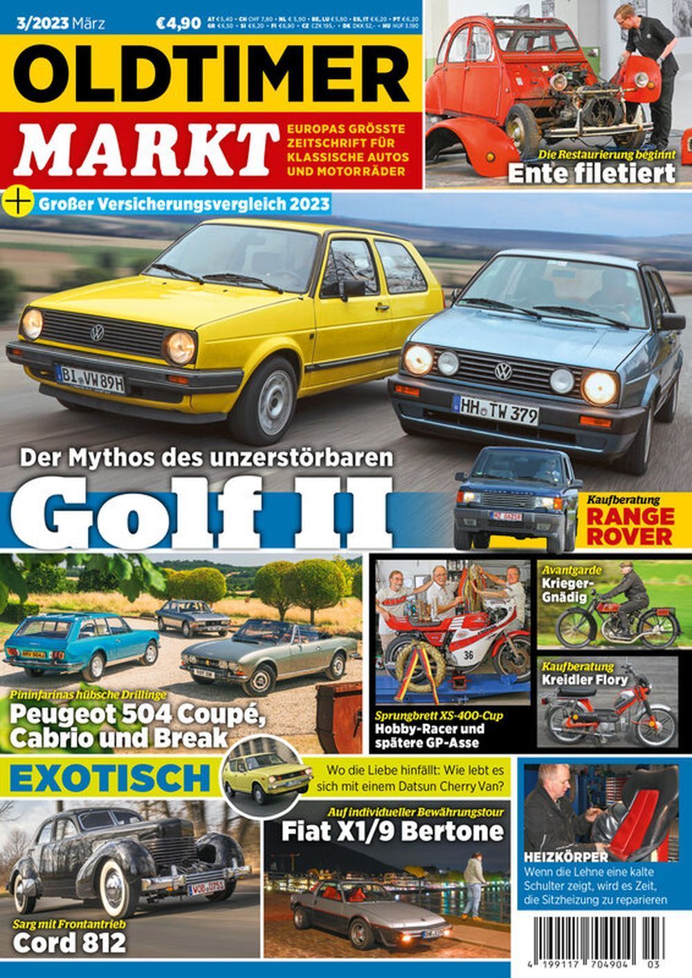 Oldtimer Markt Magazin Deutschland 2023-03 Golf II Peugeot 504 Cord 812