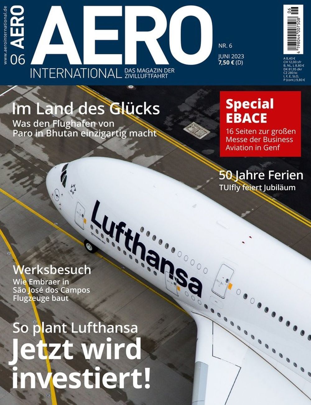 Aero International Magazine Germany 2023-06 Lufthansa Embraer TUIfly Original Print Issue