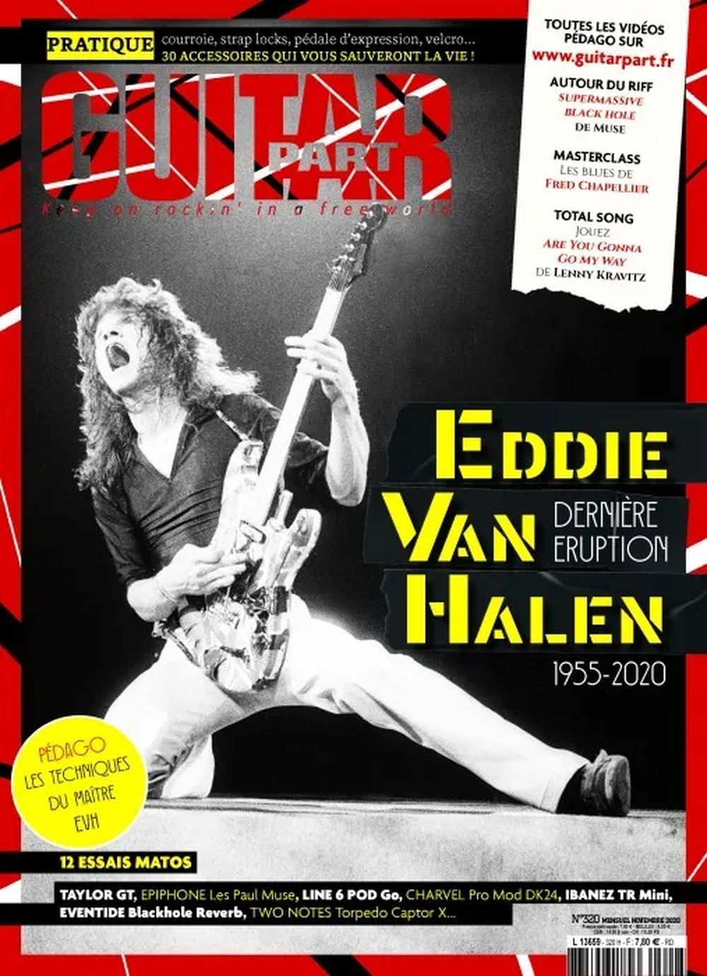 Guitar Part Magasin Frankrike 2020 #320 Eddie Van Halen Tyler Bryant The Shakedown Originalutgåva