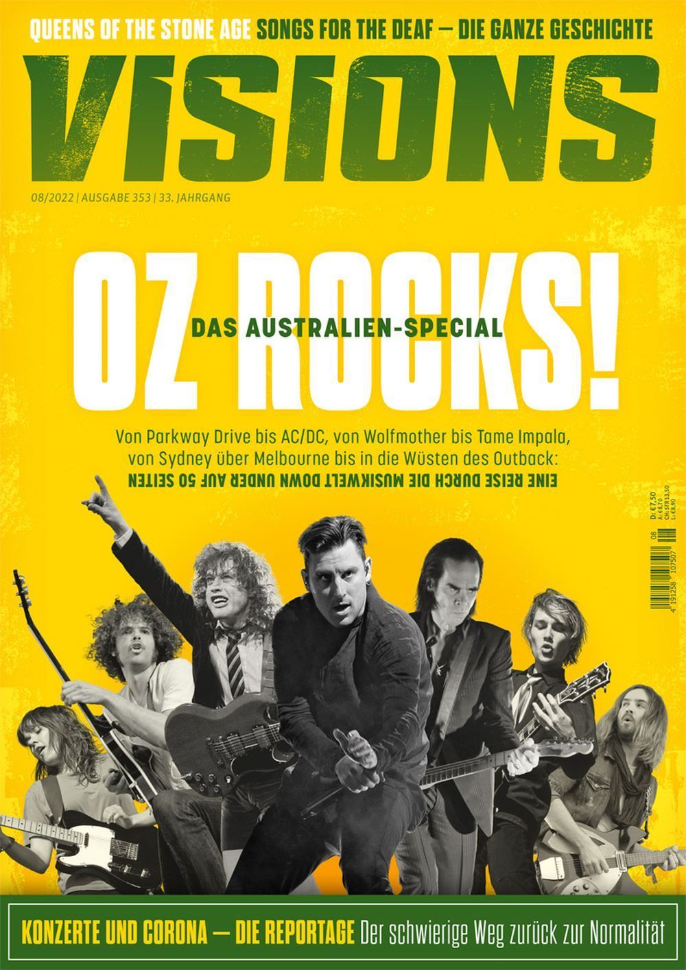 Visions Magazin Deutschland 2022-08 Parkway Drive Wolfmother AC/DC Tame Impala
