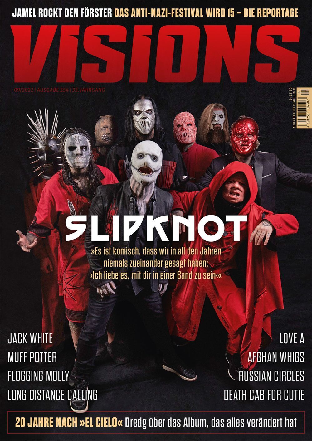 Visions Revista Alemania 2022 #354 Slipknot Jack White John Darnielle Edición original