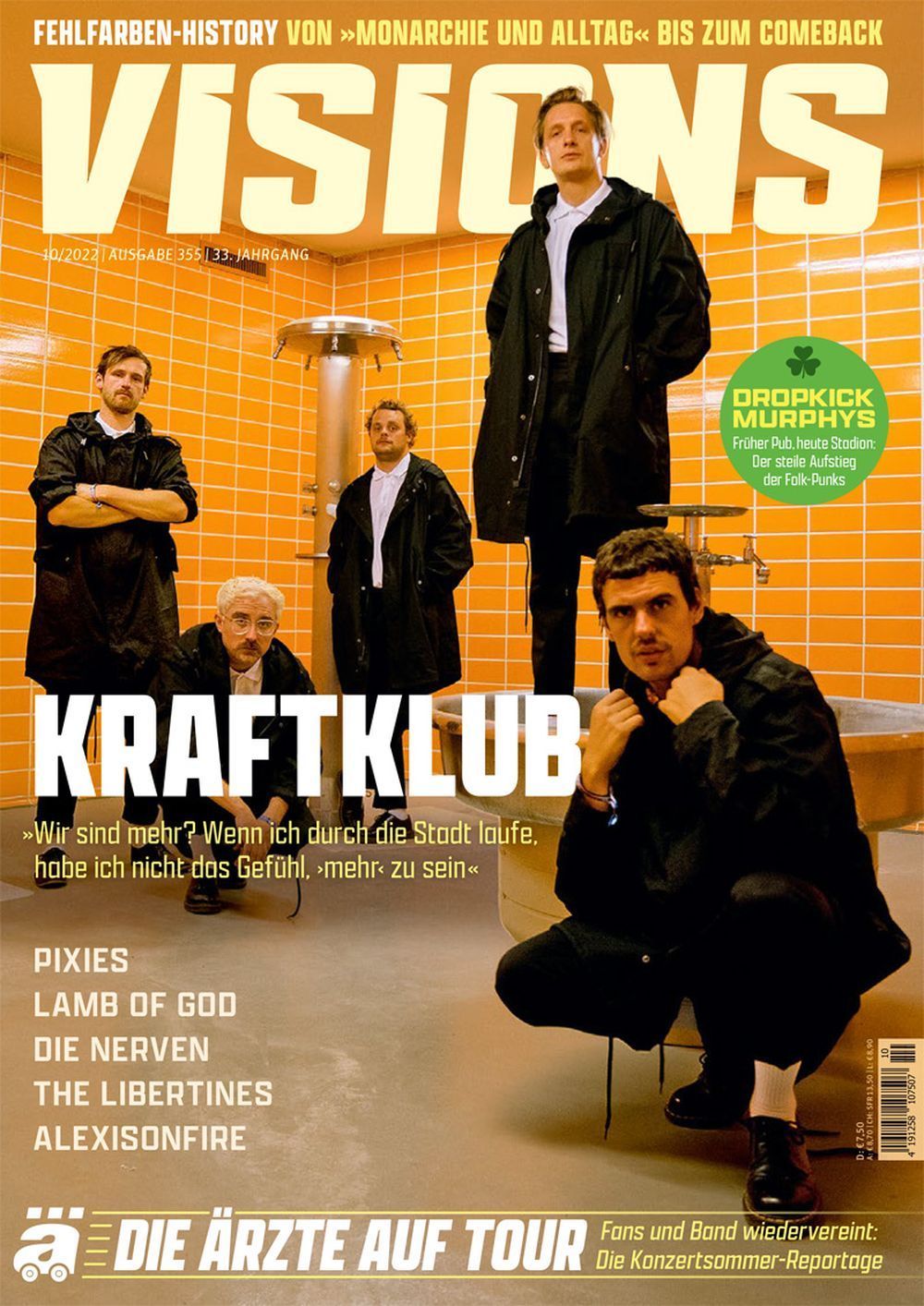 Visions Magasin Tyskland 2022-10 Kraftclub Alexisonfire Pixies Lamb Of God Kraftklub Originalutgåva