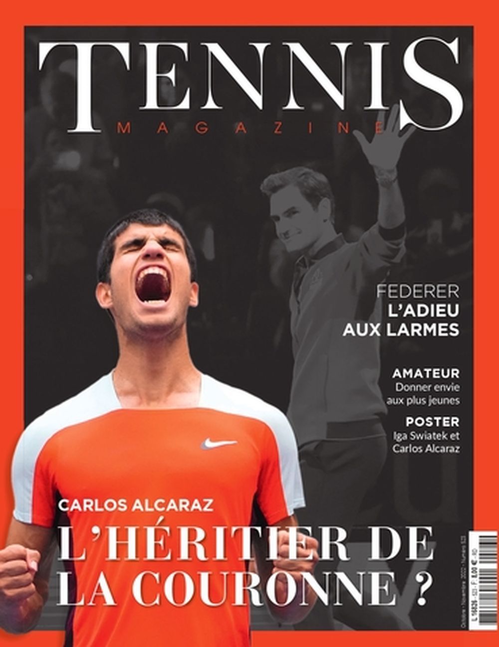 Tennis Rivista Francia 2023 #523 Carlos Alcaraz Roger Federer Edizione originale